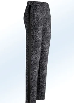 Discount KLAUS MODELLE MADE IN GERMANY Hose in aktueller Leo-Dessinierung GRAU-SCHWARZ