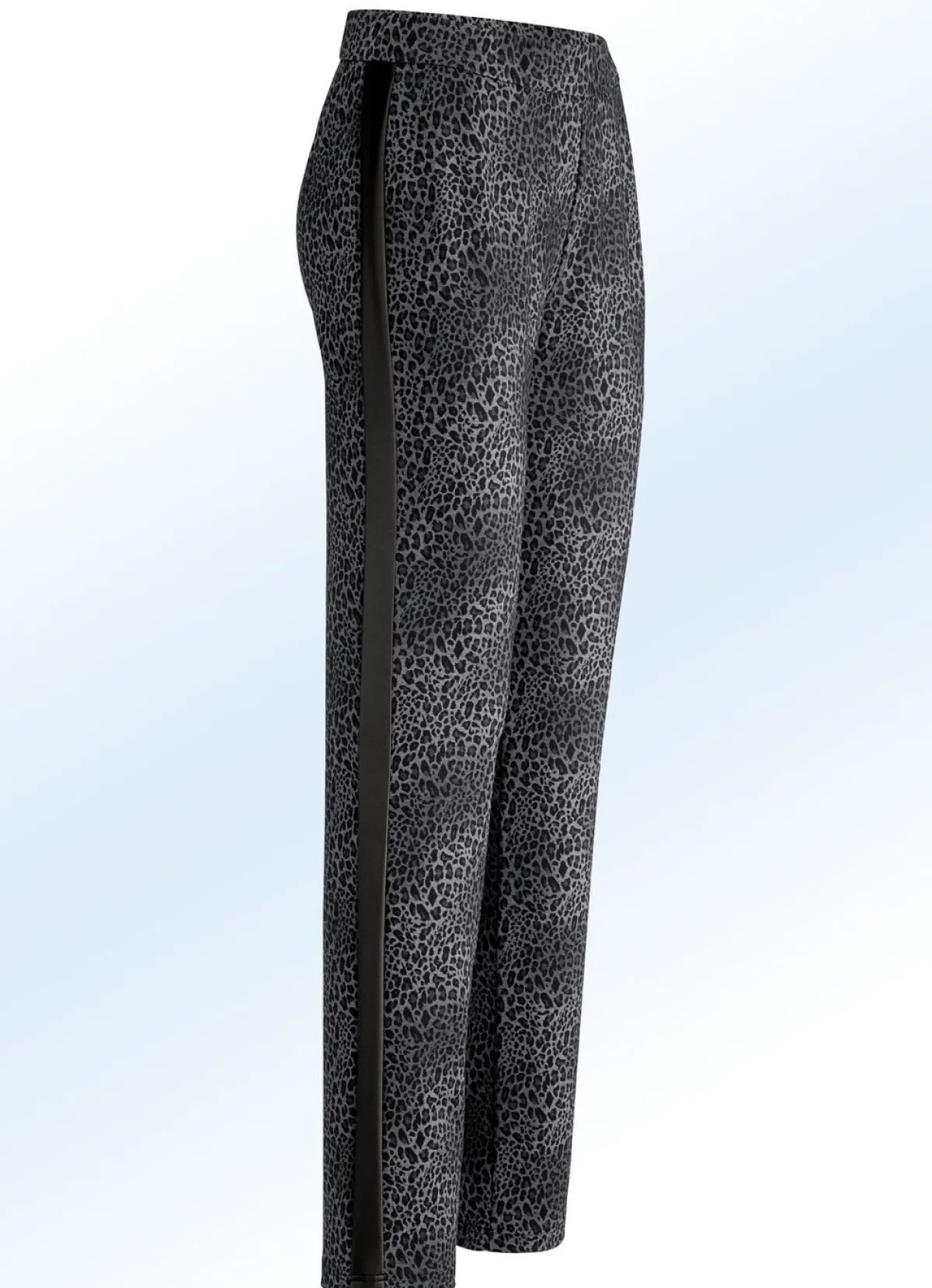 Discount KLAUS MODELLE MADE IN GERMANY Hose in aktueller Leo-Dessinierung GRAU-SCHWARZ