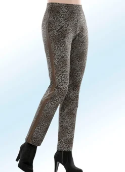Discount KLAUS MODELLE MADE IN GERMANY Hose in aktueller Leo-Dessinierung BRAUN-SCHWARZ