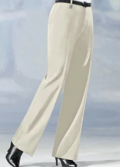 New KLAUS MODELLE MADE IN GERMANY Hose in aktueller Marlene-Form hellbeige