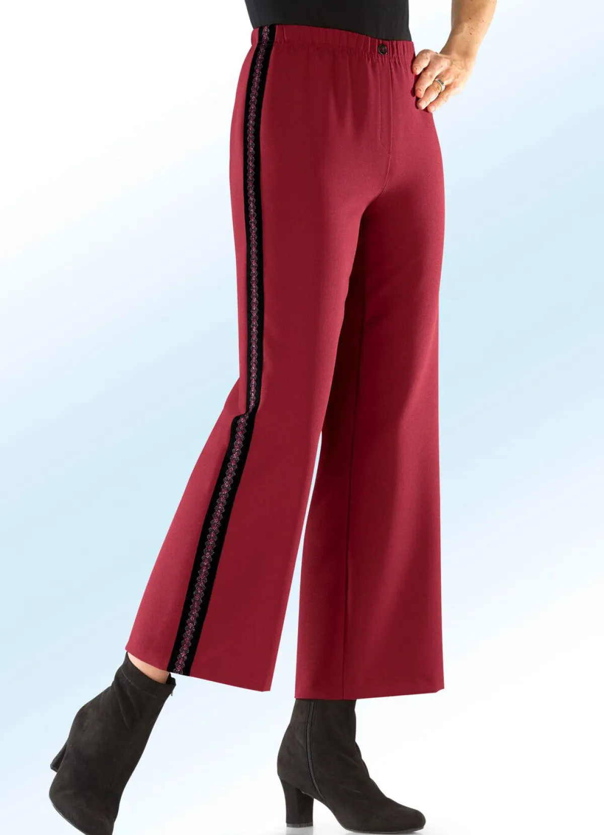 Clearance KLAUS MODELLE MADE IN GERMANY Hose in aktueller, verkürzter Länge RUBINROT