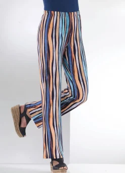 Sale KLAUS MODELLE MADE IN GERMANY Hose in aparter Streifendessinierung MARINE-BUNT