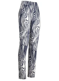 KLAUS MODELLE MADE IN GERMANY Hose in ausdrucksstarker Dessinierung DUNKELBLAU-WEISS
