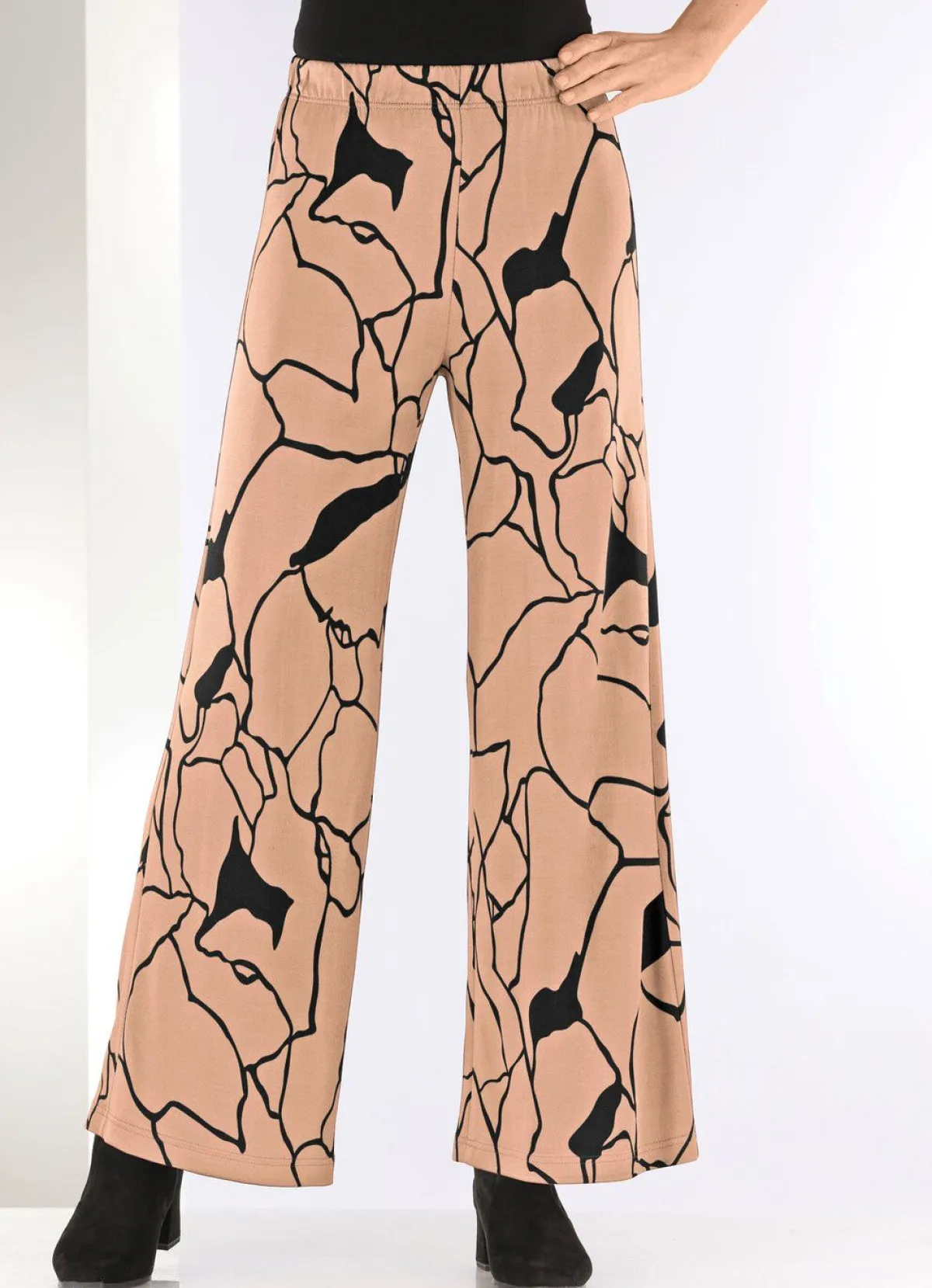 Online KLAUS MODELLE MADE IN GERMANY Hose in bequemer Weite SAND-SCHWARZ