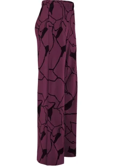Clearance KLAUS MODELLE MADE IN GERMANY Hose in bequemer Weite AUBERGINE-SCHWARZ