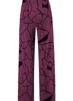 Clearance KLAUS MODELLE MADE IN GERMANY Hose in bequemer Weite AUBERGINE-SCHWARZ