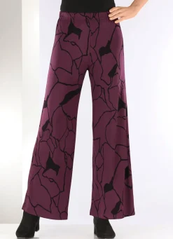 Clearance KLAUS MODELLE MADE IN GERMANY Hose in bequemer Weite AUBERGINE-SCHWARZ