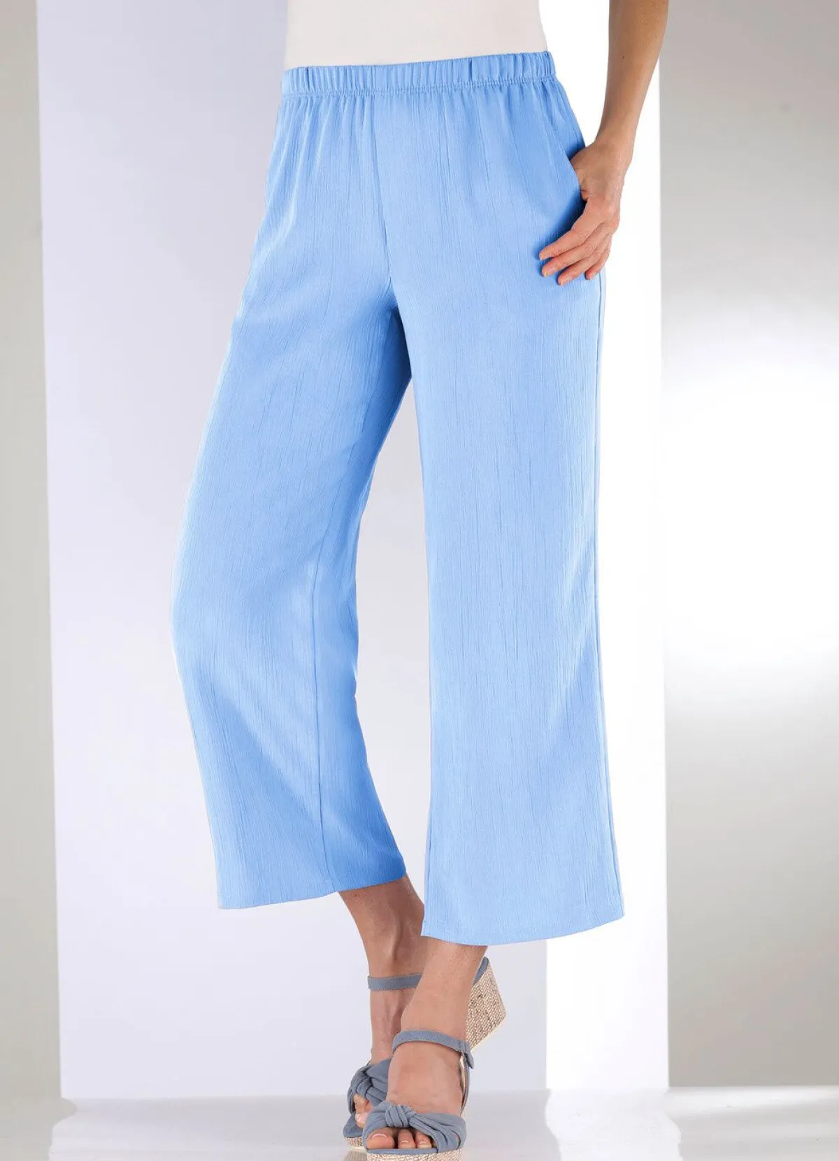 Discount KLAUS MODELLE MADE IN GERMANY 7/8-Hose in bequemer Weite HELLBLAU