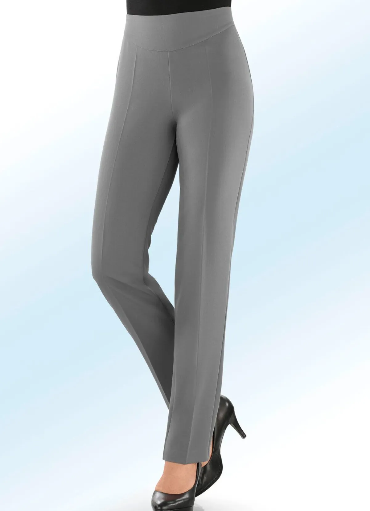 Discount KLAUS MODELLE MADE IN GERMANY Hose in eleganter Schnittführung MITTELGRAU