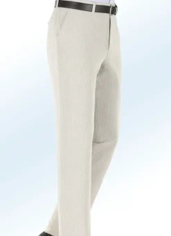 New KLAUS MODELLE MADE IN GERMANY Hose in Leinenoptik in 2 Farben BEIGE MELIERT