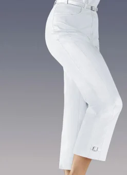 Outlet KLAUS MODELLE MADE IN GERMANY Hose in 7/8 Länge WEISS