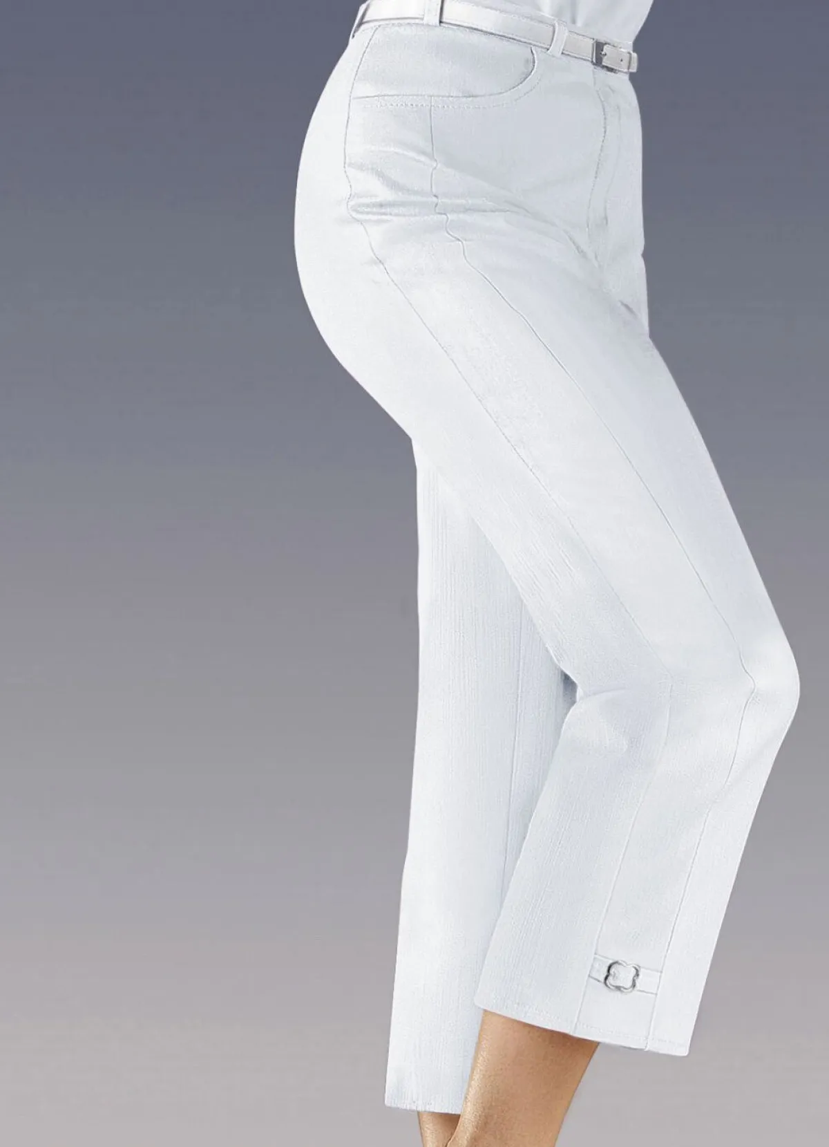Outlet KLAUS MODELLE MADE IN GERMANY Hose in 7/8 Länge WEISS