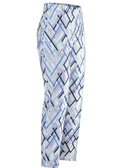 Hot Stehmann Hose in 7/8-Länge mit aktueller Dessinierung ECRU-FLIEDER-SALBEI-BLAU
