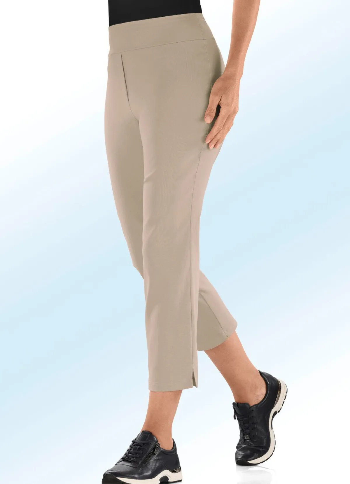 Best BADER Hose in 7/8-Länge mit höherem Formbund BEIGE