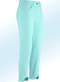 Discount BADER Hose in 7/8-Länge mit interessantem Fransenabschluss MINT