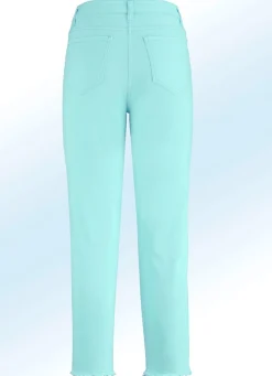 Discount BADER Hose in 7/8-Länge mit interessantem Fransenabschluss MINT