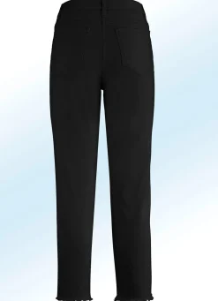 Clearance BADER Hose in 7/8-Länge mit interessantem Fransenabschluss SCHWARZ