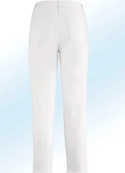 New BADER Hose in 7/8-Länge mit interessantem Fransenabschluss ECRU
