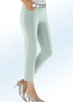 Sale BADER Hose in 7/8-Länge mit silberfarbenem Galonstreifen MINT