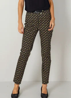 Clearance BADER Hose in Minimal-Dessinierung SCHWARZ-GELB