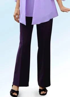 New KLAUS MODELLE MADE IN GERMANY Hose in modischer Marlene-Form PFLAUME