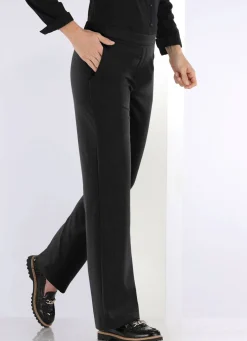 Hot KLAUS MODELLE MADE IN GERMANY Hose in modischer Weite SCHWARZ