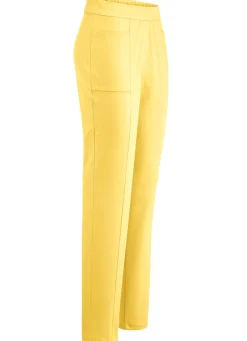 New KLAUS MODELLE MADE IN GERMANY Hose mit abgesteppten Teilungsnähten GELB