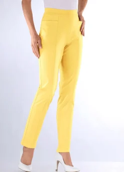 New KLAUS MODELLE MADE IN GERMANY Hose mit abgesteppten Teilungsnähten GELB