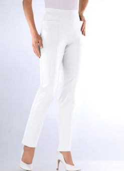 Sale KLAUS MODELLE MADE IN GERMANY Hose mit abgesteppten Teilungsnähten WEISS