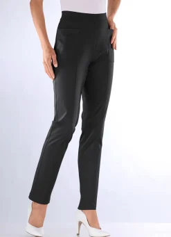 Discount KLAUS MODELLE MADE IN GERMANY Hose mit abgesteppten Teilungsnähten SCHWARZ