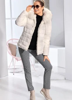 Best KLAUS MODELLE MADE IN GERMANY Hose mit aktueller Dessinierung SCHWARZ-ECRU