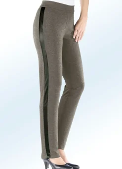 Sale BADER Hose mit angesagtem Galon-Streifen TAUPE