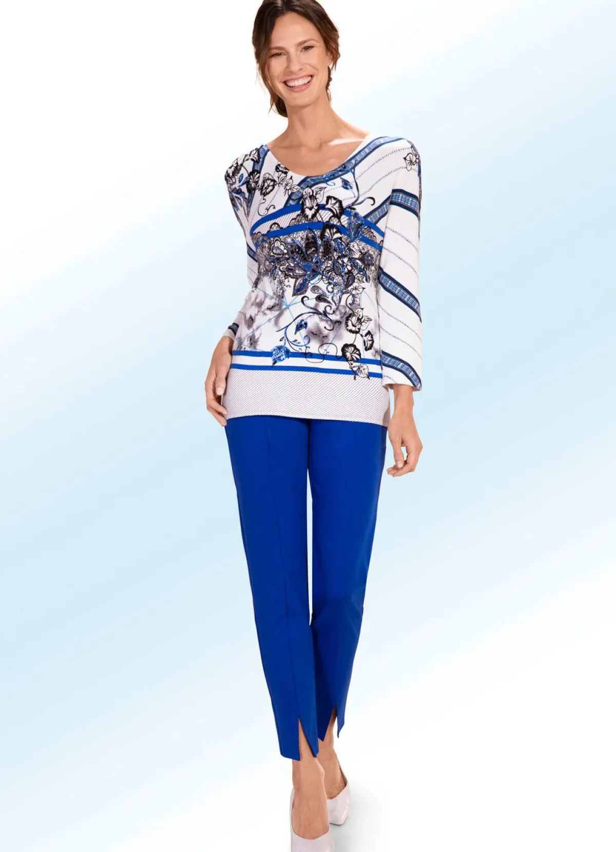 New BADER Hose mit angesagten Beinschlitzen ROYALBLAU