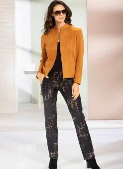 Discount BADER Hose mit angeschnittenem Bund SCHWARZ-KUPFERFARBEN