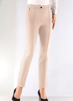 Hot KLAUS MODELLE MADE IN GERMANY Hose mit angeschnittenem Bund BEIGE