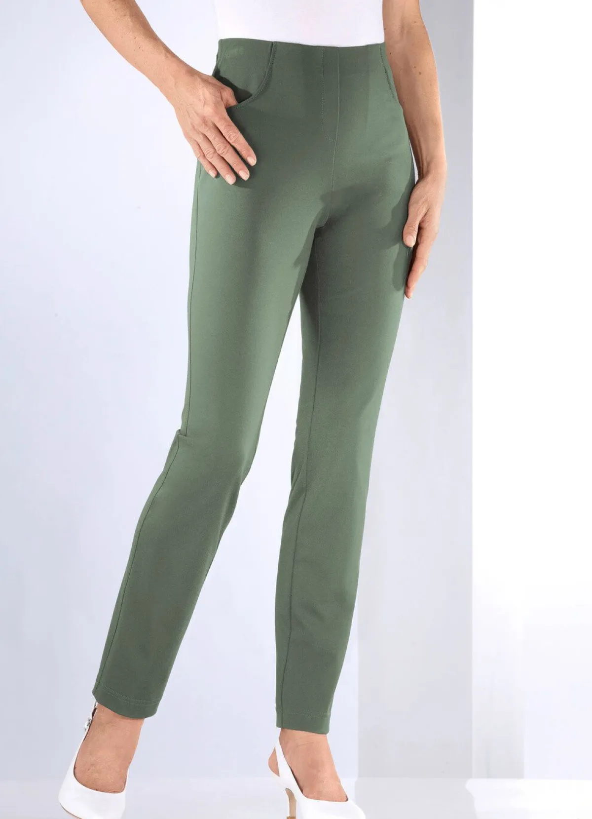 Discount BADER Hose mit angeschnittenem Bund OLIV