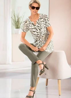 Discount BADER Hose mit angeschnittenem Bund OLIV