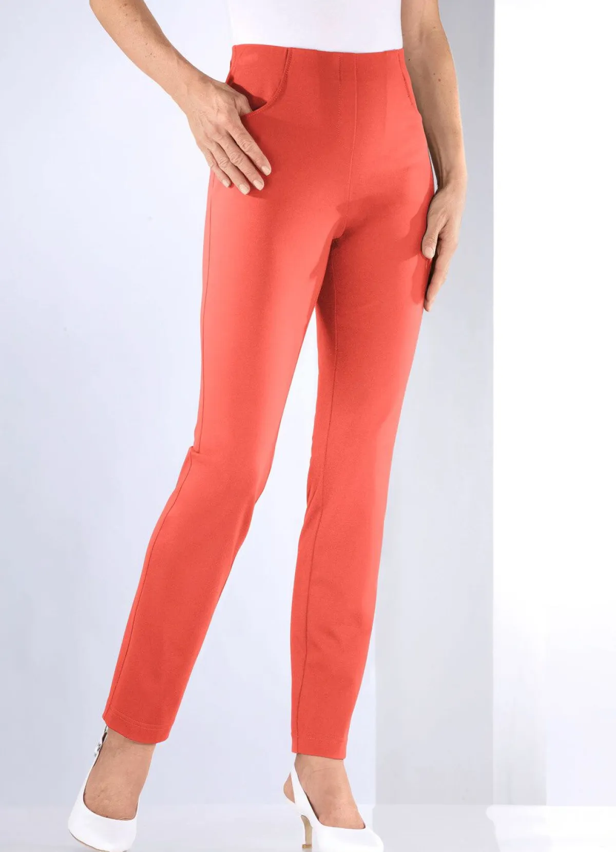 Best BADER Hose mit angeschnittenem Bund PAPAYA