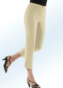 Clearance BADER Hose mit aparten Zierknöpfen am Saumabschluss BEIGE