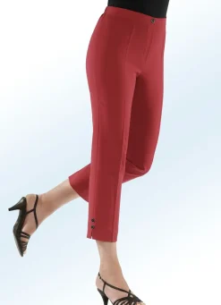 New BADER Hose mit aparten Zierknöpfen am Saumabschluss ROT