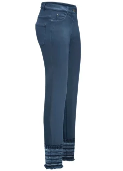 Sale BADER Hose mit aufwendiger Stickerei im Ethno-Stil BLAU