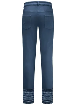 Sale BADER Hose mit aufwendiger Stickerei im Ethno-Stil BLAU