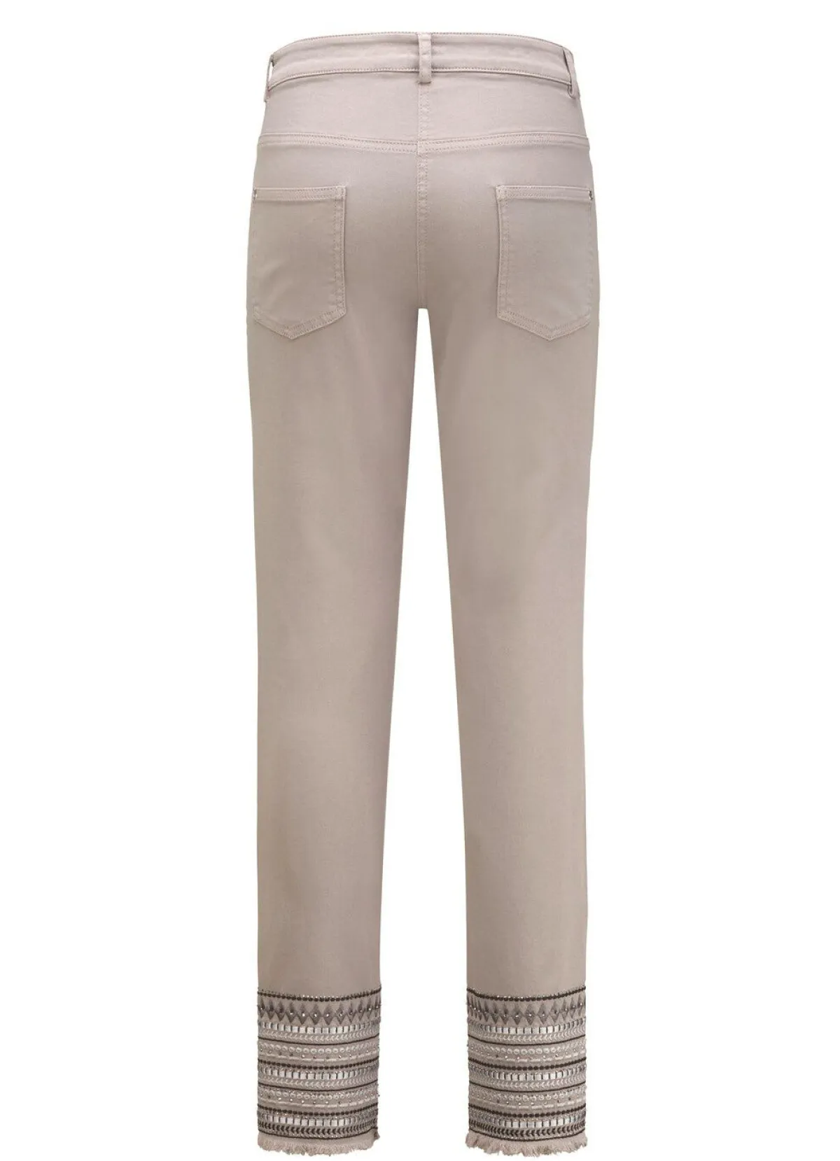 Hot BADER Hose mit aufwendiger Stickerei im Ethno-Stil GRAU