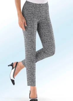 New KLAUS MODELLE MADE IN GERMANY Hose mit ausdrucksstarker Dessinierung SCHWARZ-WEISS