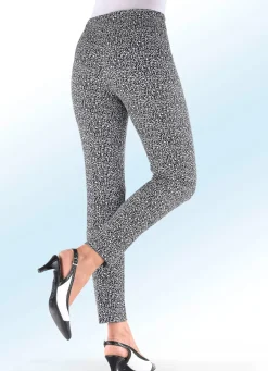 New KLAUS MODELLE MADE IN GERMANY Hose mit ausdrucksstarker Dessinierung SCHWARZ-WEISS