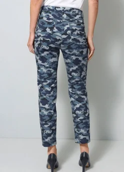 Discount BADER Hose mit Camouflage-Dessinierung RAUCHBLAU-MARINE