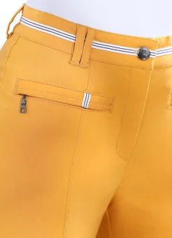 Hot BADER Hose mit dekorativem, kontrastfarbenem Zierband MAISGELB