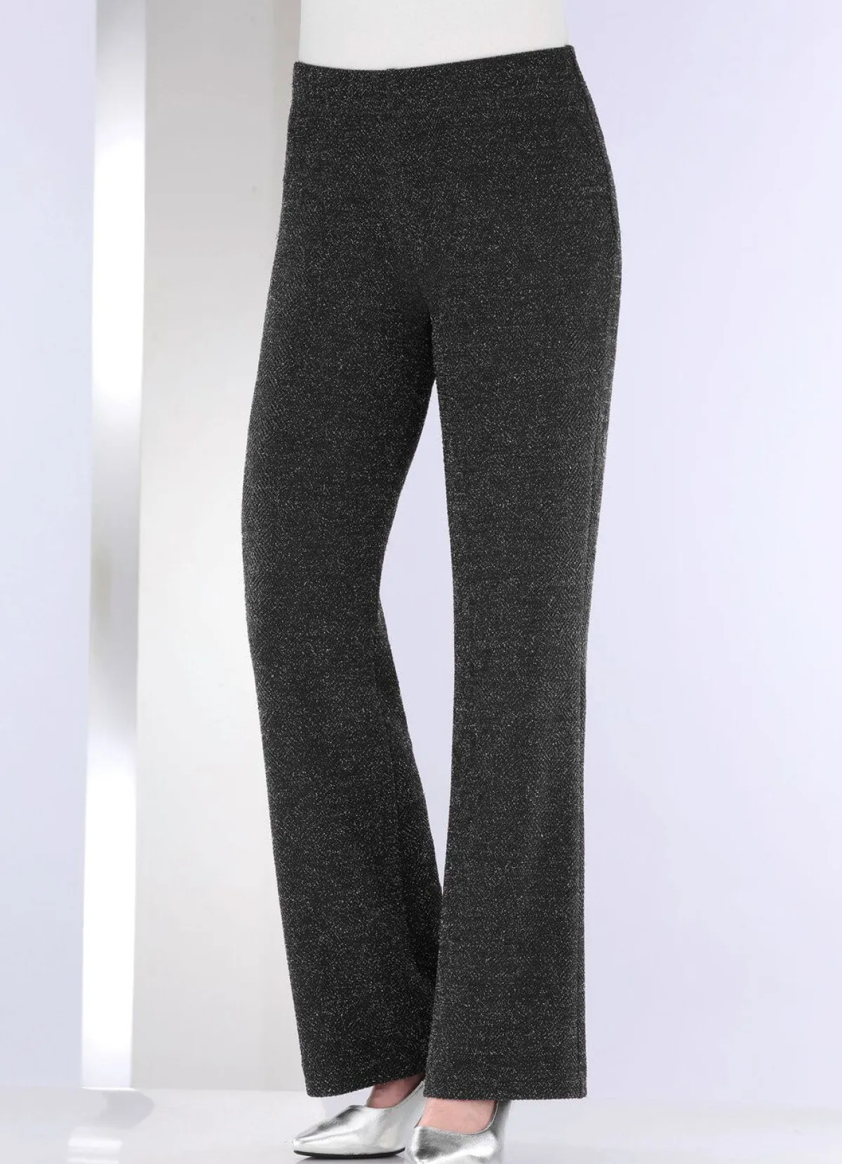 Clearance KLAUS MODELLE MADE IN GERMANY Hose mit edel funkelndem Glanzgarn SCHWARZ