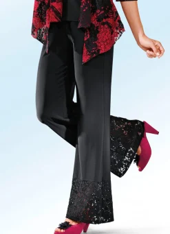 Best BADER Hose mit edler Spitzenborte SCHWARZ