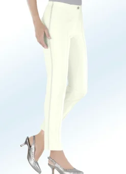 Discount BADER Hose mit effektvollem Zierband ECRU